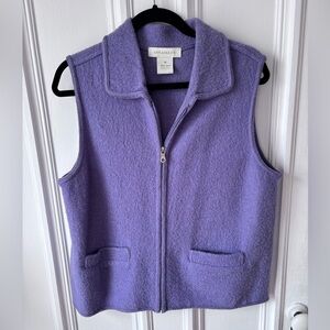 Appleseeds Women’s 100% Wool Lavender Sleeveless Vest/Jacket Size Medium